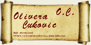 Olivera Ćuković vizit kartica